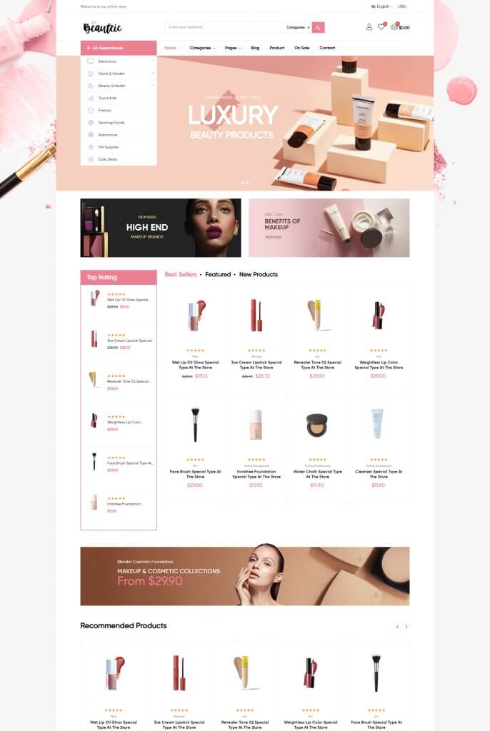 Đội ngũ Thietkewebquangngai.vn thiết kế giao diện website mỹ phẩm sang trọng, bắt mắt